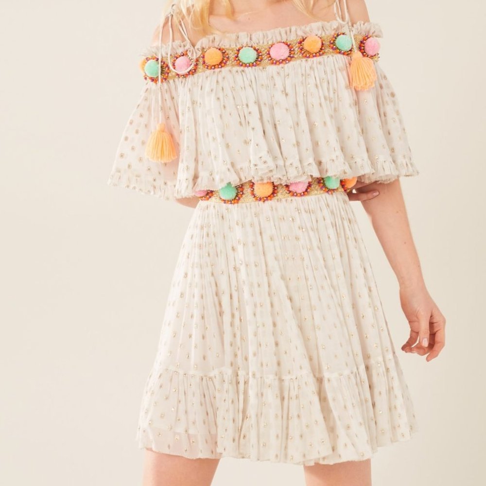 Manoush Luna Pompom short dress
